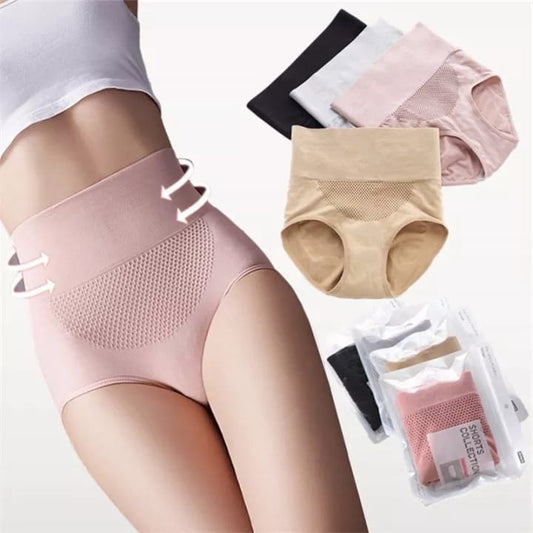 Pack Of  3 High Waist Abdomen Underwear Women